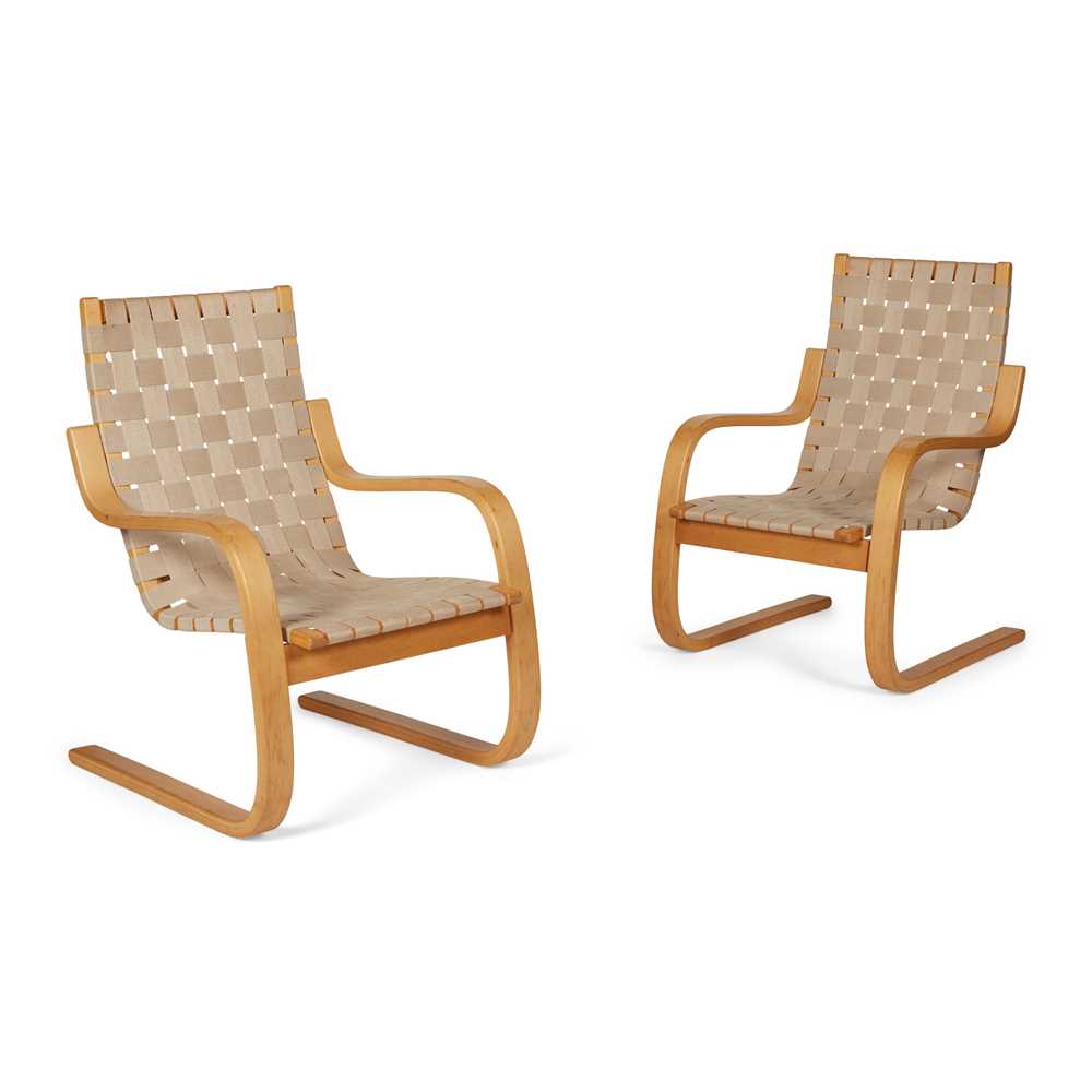 Appraisal: ALVAR AALTO FINNISH - PAIR OF ARMCHAIRS model no stamped