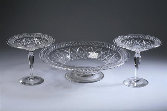 Appraisal: THREE-PIECE CUT CRYSTAL TABLE SERVICE early th century Comprising a