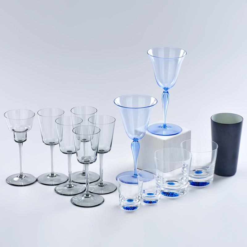 Appraisal: VENINI Thirteen pieces five stemmed wine glasses two water goblets