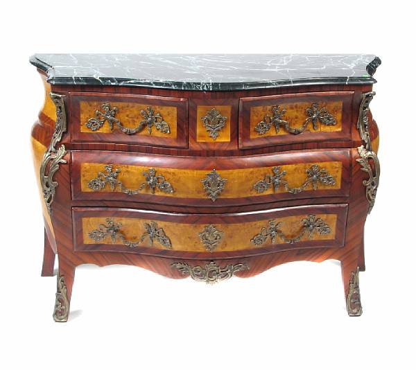 Appraisal: A Louis XV style gilt metal mounted mixed wood commode