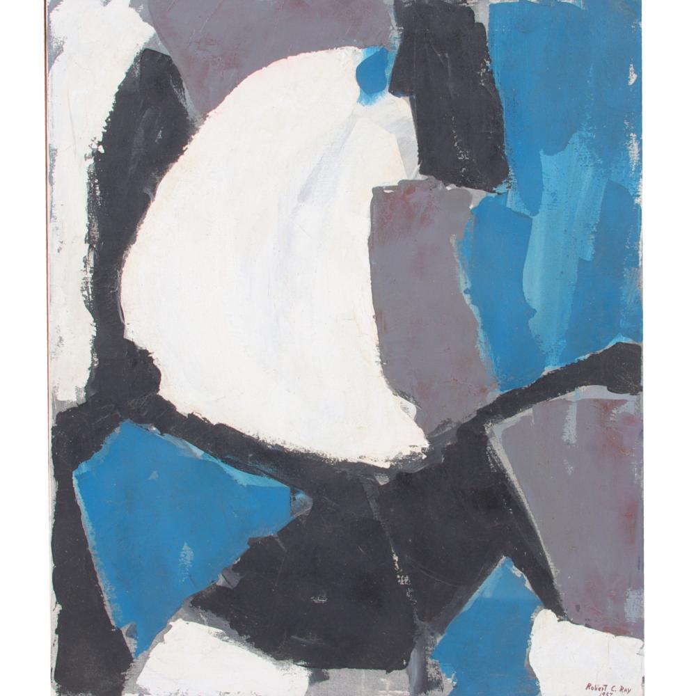 Appraisal: ROBERT C BOBBY RAY INDIANA - UNTITLED ABSTRACT OIL ON