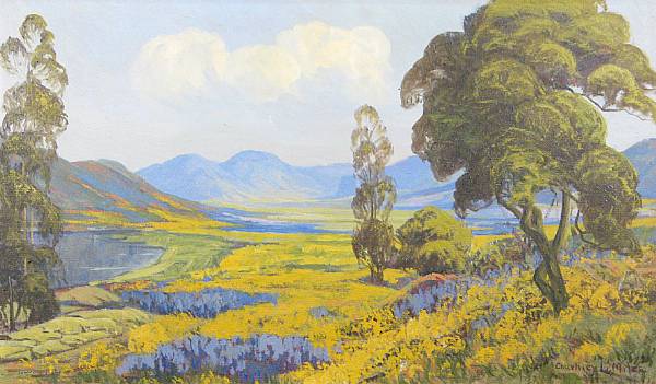 Appraisal: Courtney L Miles American - A Valley Landscape in Bloom