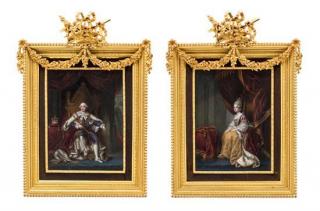 Appraisal: A Pair of Continental Portrait Miniatures x inches A Pair