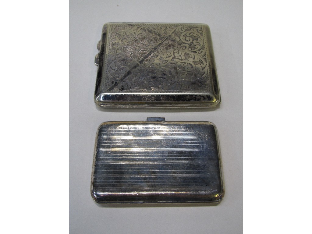 Appraisal: Lot comprising EP and silver cigarette cases