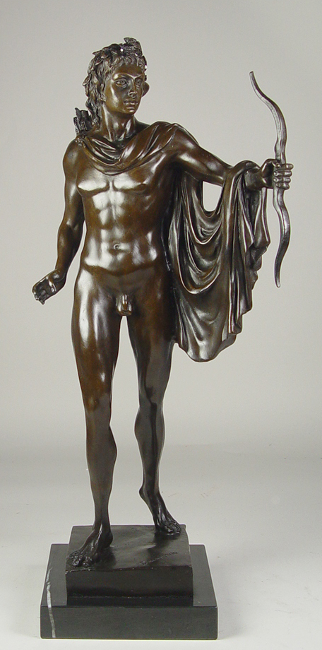 Appraisal: Bronze of Nude Archer After Dachoiselle Wearing laurel wreath and