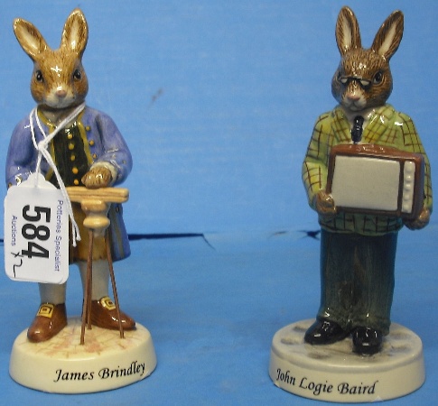 Appraisal: Royal Doulton Bunnykins Figures John Logie Baird DB And James