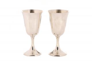 Appraisal: Pair of Cartier Sterling Silver Wine Goblets Cartier French founded