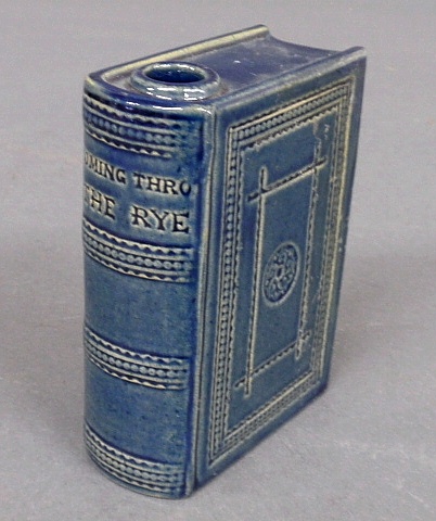 Appraisal: - Scottish ceramic book flask Coming Thru The Rye th