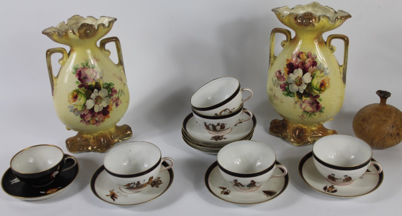 Appraisal: Trinket china ware various cups and saucers and a pair