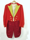 Appraisal: RIDING JACKET - Red wool with green silk lapel riding