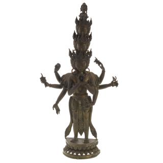 Appraisal: Large Himalayan gilt metal figure of a Deity Large Himalayan