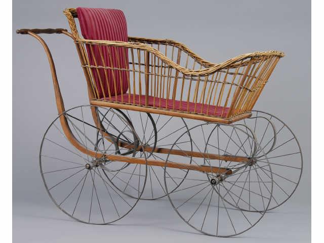 Appraisal: Victorian Wicker Baby Carriage America ca an open wicker body