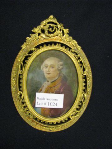 Appraisal: French Miniature on Ivory of King Louis fancy gilt frame