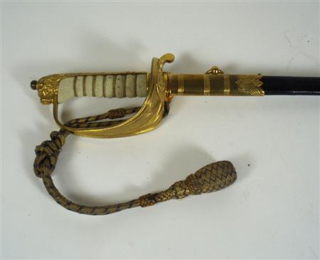 Appraisal: A George VI Naval officers sword with composite grip and