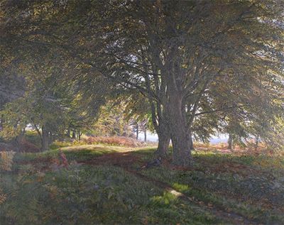 Appraisal: Edmund George Warren - Resting in a woodland glade Signed