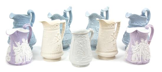 Appraisal: Sale Lot A Collection of English Salt Glaze Stoneware Pitchers