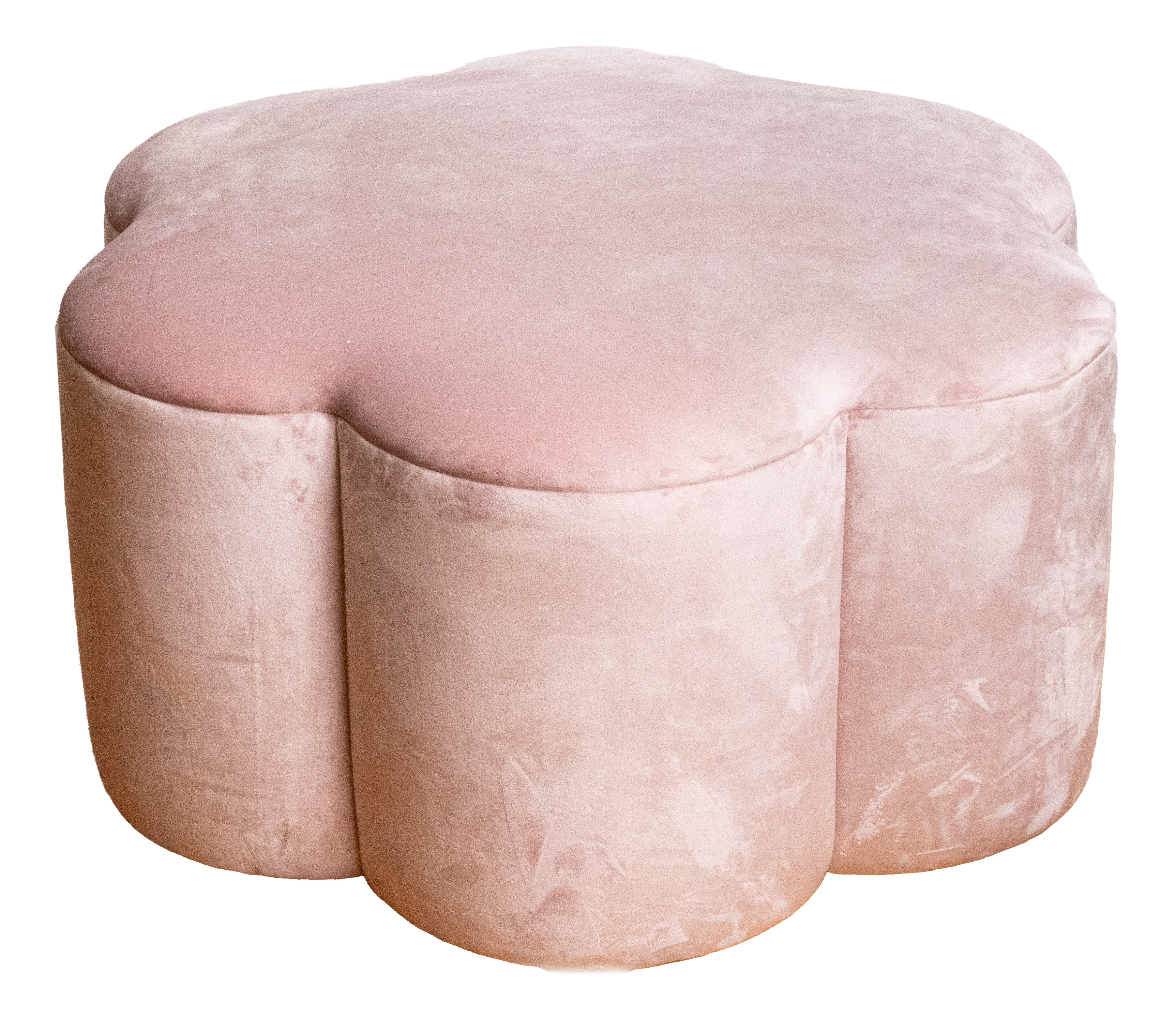 Appraisal: MODERN LIGHT PINK FLOWER-SHAPED POUF OTTOMAN Minimalist Modern light pink