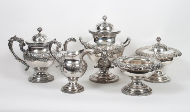 Appraisal: American coin silver five-piece coffee service John Curry Philadelphia circa