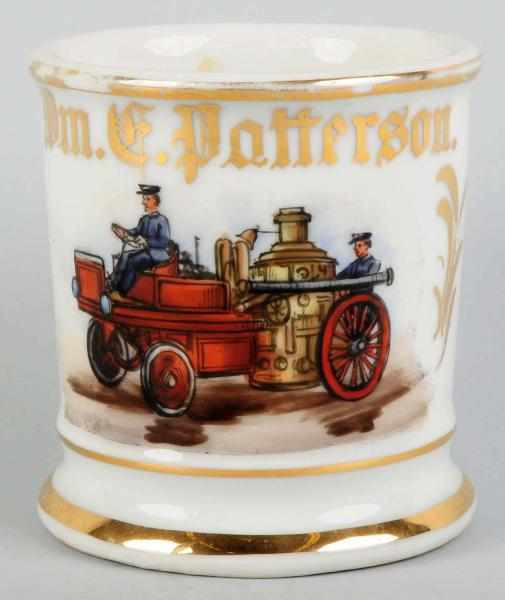 Appraisal: Steam-Driven Fire Pumper Fire Truck Shaving Mug Gilt name Wm