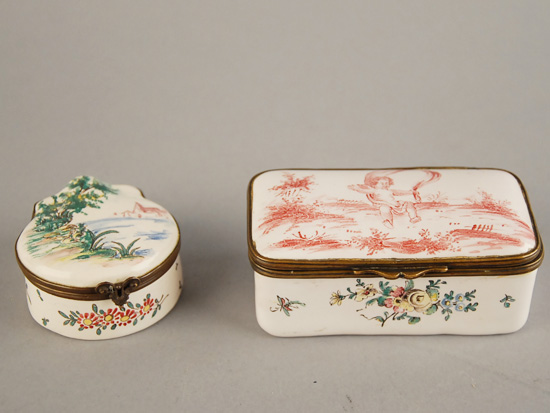 Appraisal: Two th C Veuve Perrin Enamel Boxes one in the