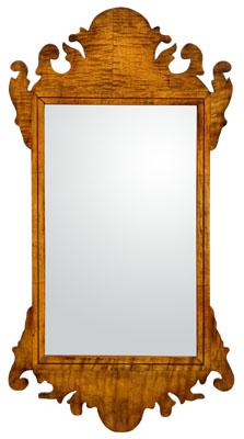 Appraisal: Chippendale style tiger maple mirror th century construction - x