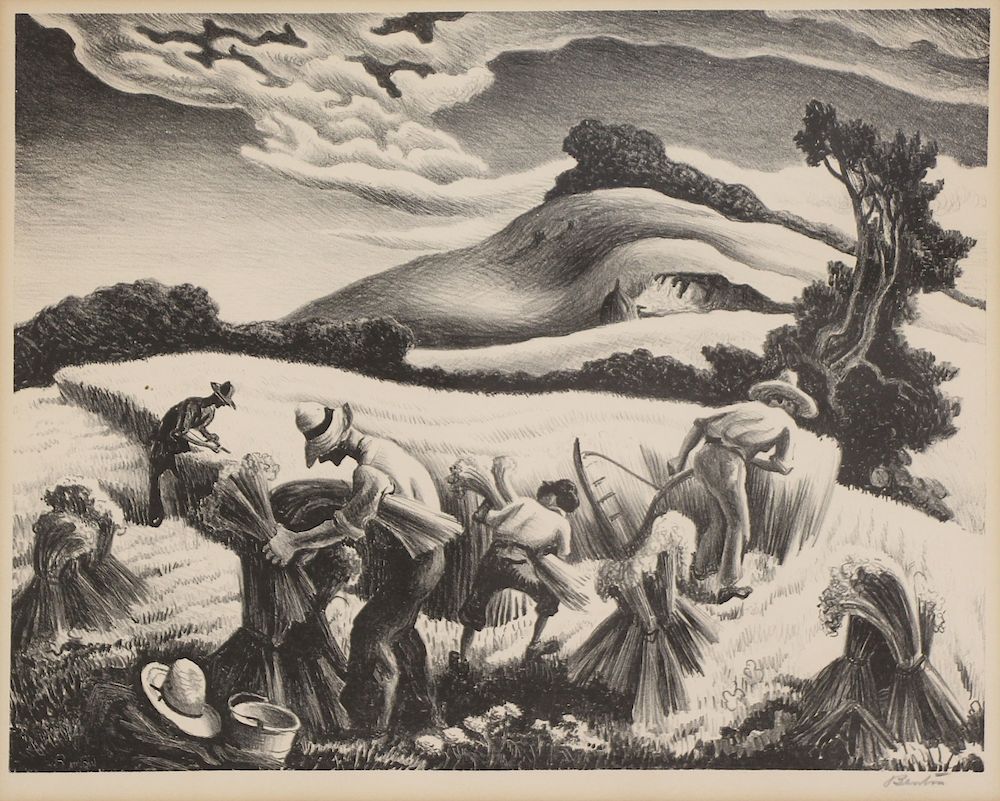 Appraisal: THOMAS HART BENTON AMERICAN - Lithograph Cradling Wheat Lithograph From