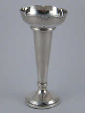 Appraisal: A silver bulb vase the tapering body rising to a