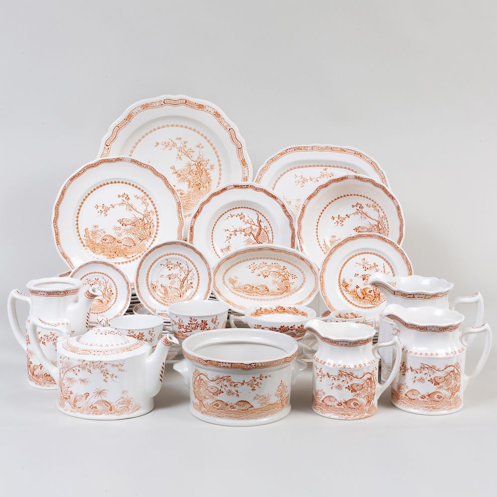 Appraisal: Furnivals Transfer Printed Porcelain Part Dinner Service in the 'Quail