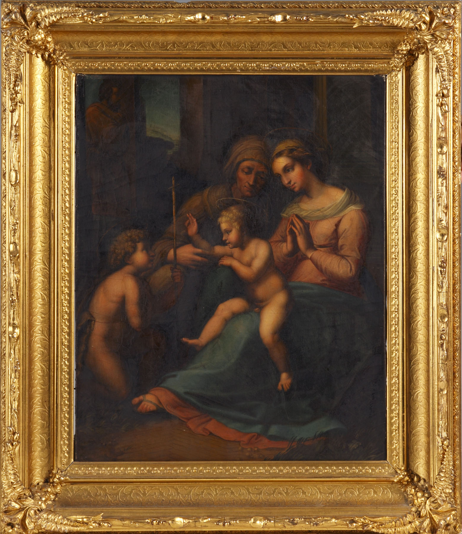 Appraisal: th Century Painting of The Holy Family O C Condition