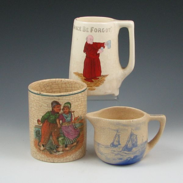 Appraisal: Lot of three Roseville Creamware pieces including a Monk mug