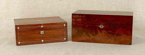 Appraisal: Regency mahogany tea caddy early th c h w together