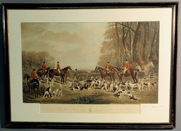 Appraisal: Color lithograph th c The Meet at Blagdow Image x