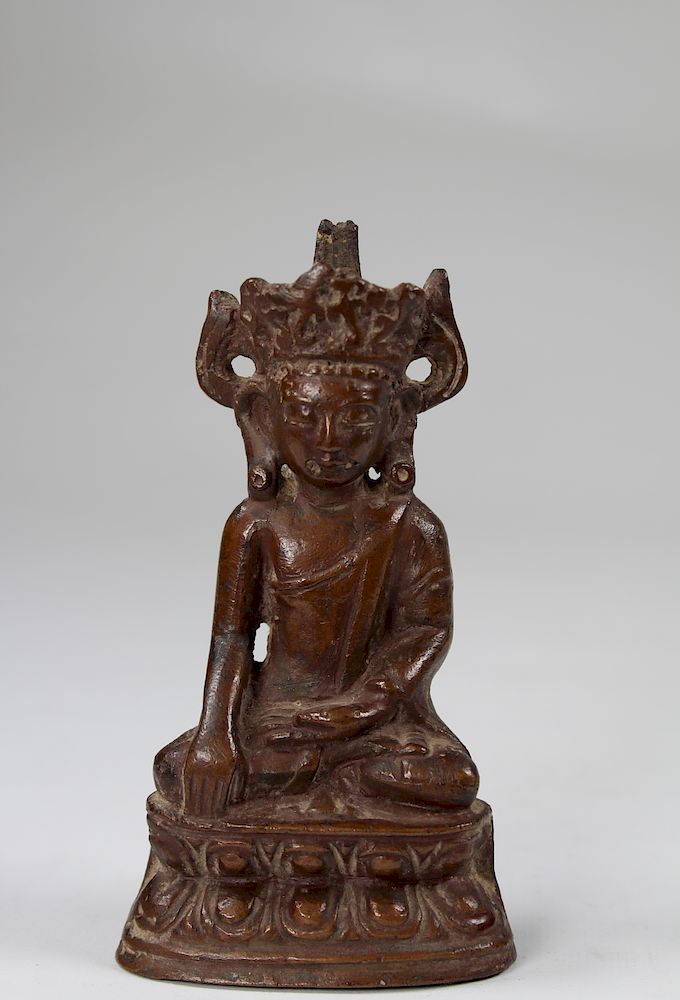 Appraisal: Yuan Dynasty Chinese Bronze Akshobhya Yuan Dynasty Chinese Bronze Akshobhya