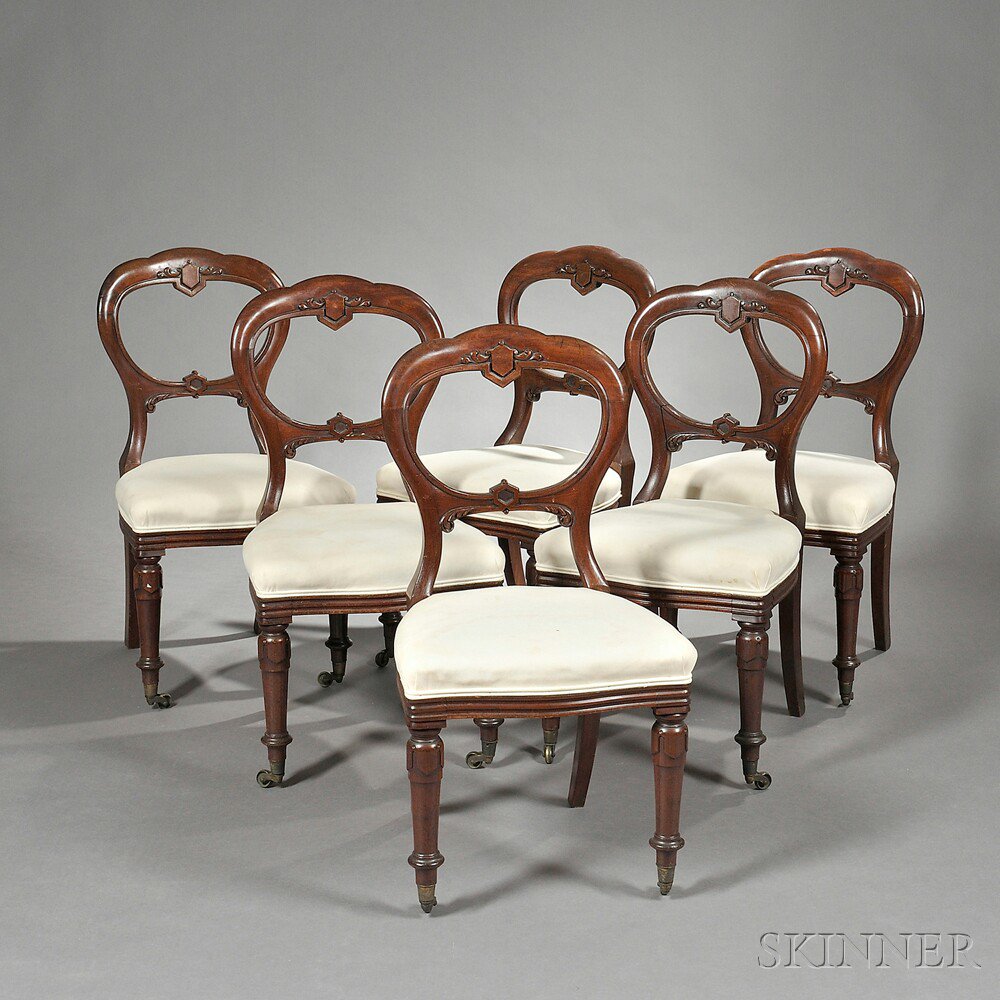 Appraisal: Six Robert Strahan Co Early Victorian Side Chairs Dublin Ireland