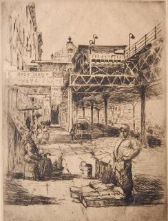 Appraisal: Mortimer Borne etching Mortimer Borne American - - ''The Newspaper