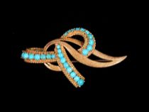 Appraisal: K Yellow Gold Turquoise Pin Ladies K yellow gold pin