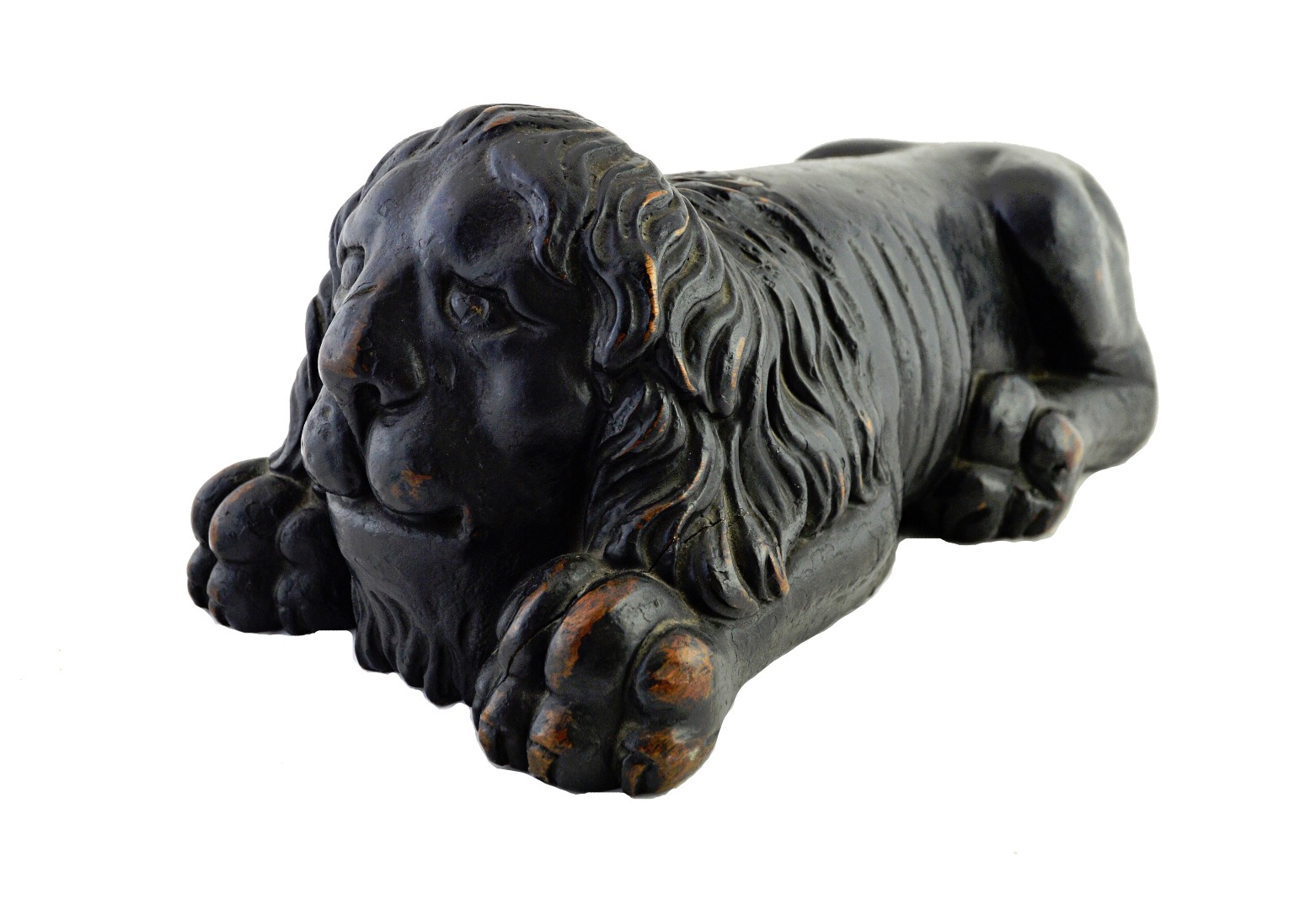 Appraisal: A carved and painted softwood lion th century of typical