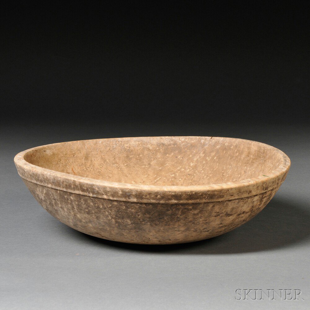 Appraisal: Turned Bird's-eye Maple Bowl America th century round bowl with