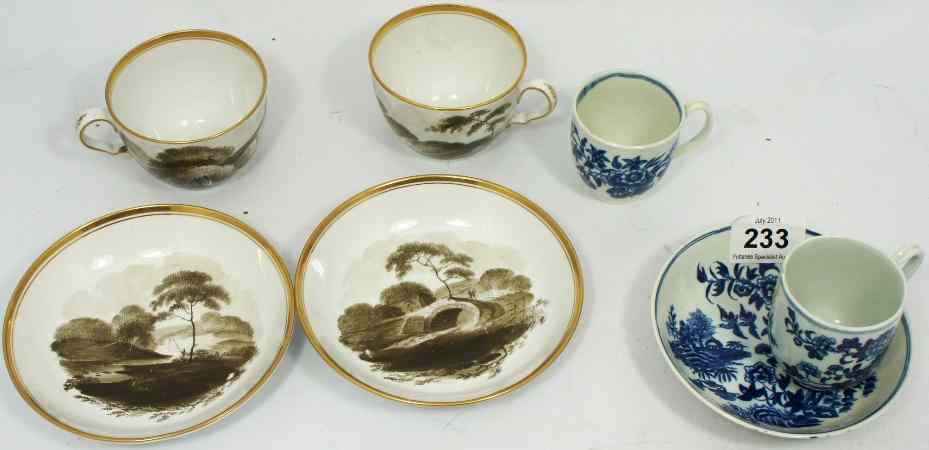 Appraisal: Early th Century Blue and White Tea Cup and Dish