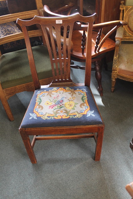 Appraisal: A TH CENTURY MAHOGANY SINGLE CHAIR with tapestry seat and