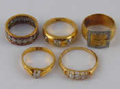 Appraisal: A mixed lot comprising four yellow metal tests carat gold