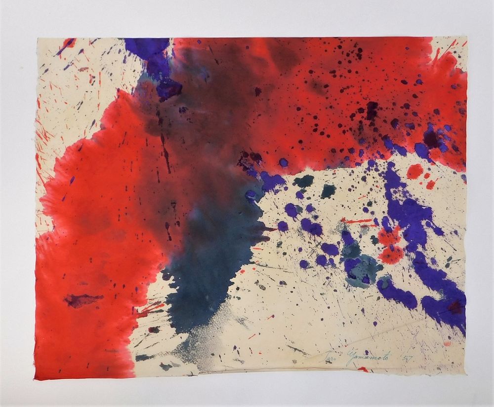 Appraisal: Taro Yamamoto Abstract Expressionist WC Painting Taro Yamamoto California Connecticut