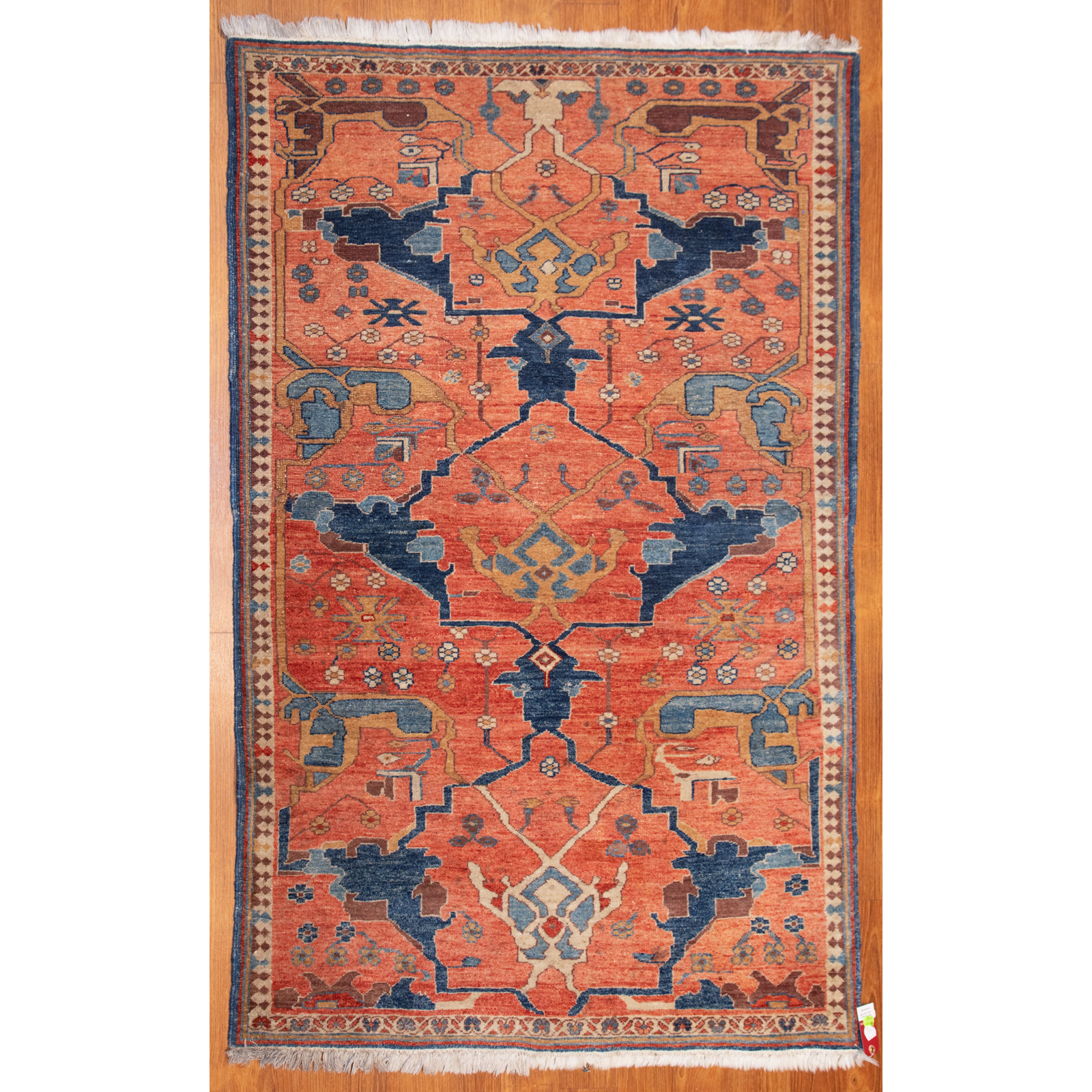 Appraisal: AZERI RUG TURKEY X Fourth quarter- th century hand-knotted wool