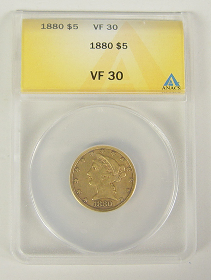 Appraisal: Liberty Gold Coin ANACS certified and graded VF