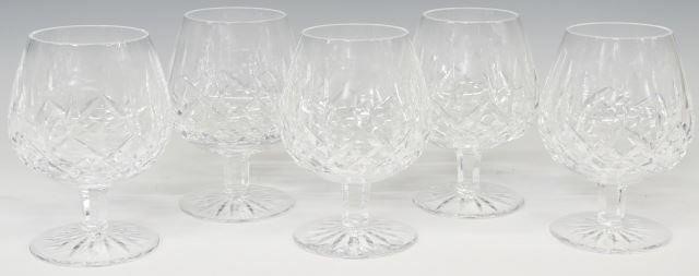 Appraisal: lot of Waterford Lismore cut crystal brandy glasses bearing acid-etched