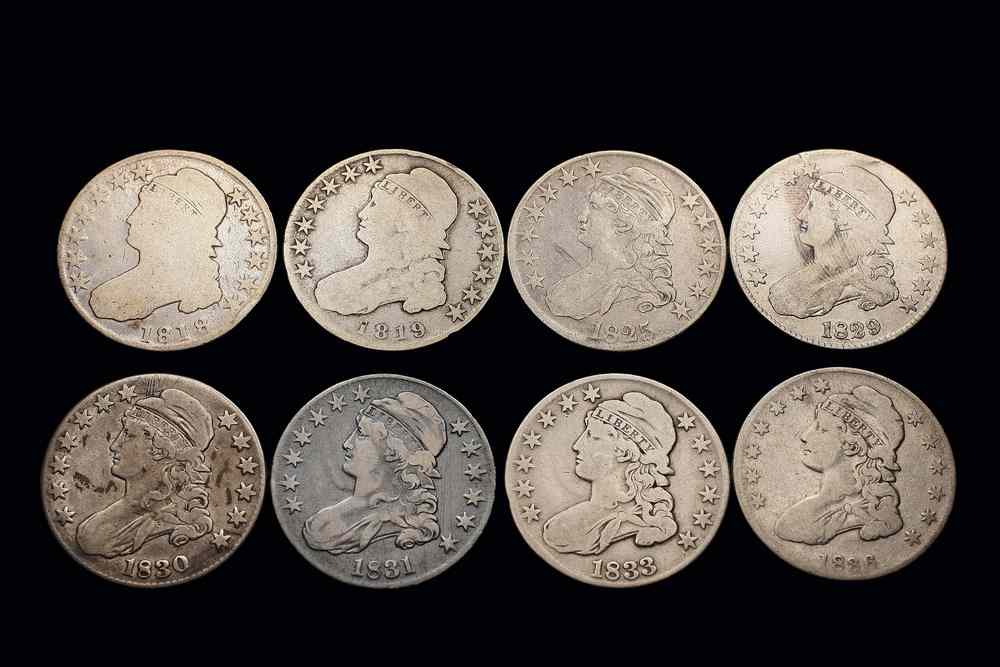 Appraisal: COINS - Capped Bust half dollars ungraded