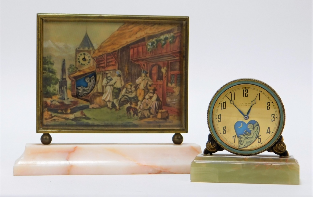 Appraisal: PC DIDISHEIM GOLDSCHMIDT FILS CO DESK CLOCKS Switzerland Circa Includes