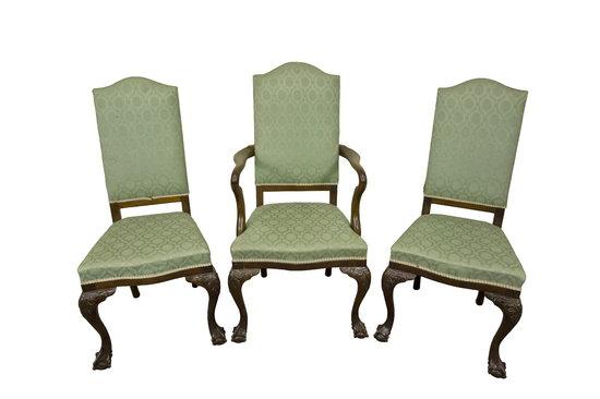 Appraisal: A set of ten upholstered dining chairs of George I