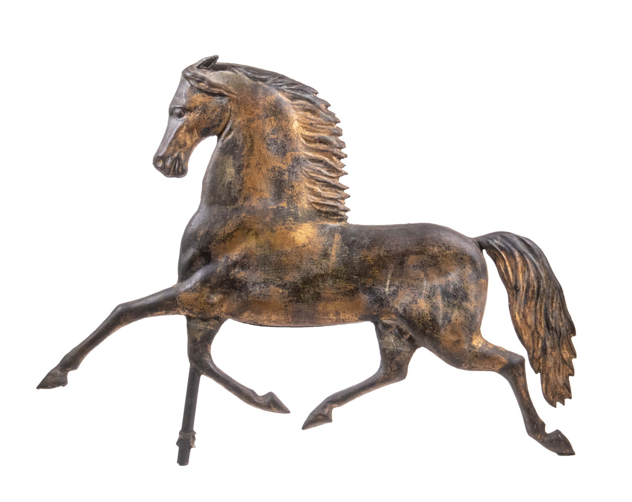 Appraisal: BLACKHAWK WEATHERVANE OF TROTTING HORSE Attributed to Harris of Boston