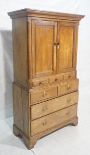 Appraisal: Antique Tall Linen Press Two door upper cabinet rests on